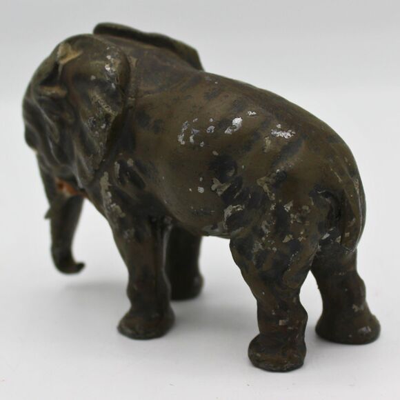Antique Vintage Elephant Figurine Sculpture Curved Trunk Hand-Painted Features - Picture 5 of 7